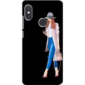 Чехол с картинкой Модные Девчонки Xiaomi Redmi Note 5 (Девушка со смартфоном)