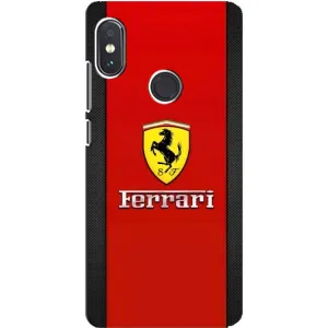 Силиконовый бампер с картинкой машины на Xiaomi Redmi Note 5 (Ferrari Logo)
