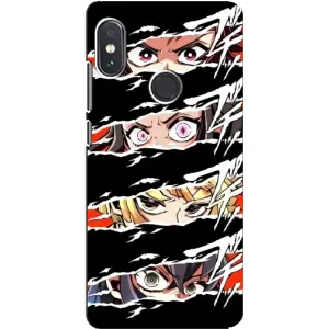 Силіконові чохлі з очіма Anime для Редмі Нот 5 (Очі на чорному)