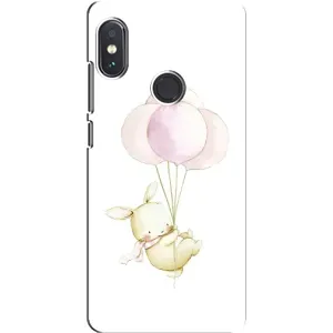 Силиконовый бампер с картинкой животных для Xiaomi Redmi Note 5 (Кролик и шарики)
