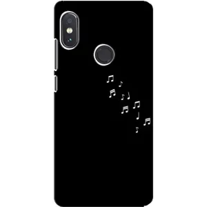 Чехол с картинками на черном фоне для Xiaomi Redmi Note 5 (Ноты)