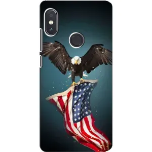 Чехол Флаг USA для Xiaomi Redmi Note 5 (Орел и флаг)