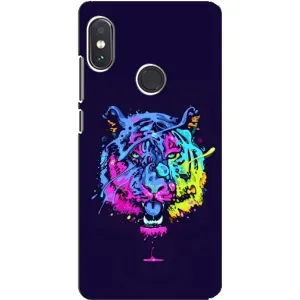 Силиконовый бампер с картинкой животных для Xiaomi Redmi Note 5 (Тигр-Арт)