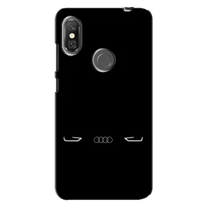 Силиконовый бампер с картинкой машины на Xiaomi Redmi Note 6 Pro (Силует Audi)