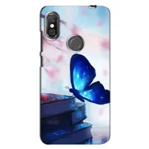 Силіконовий бампер з картинкою звірів для Xiaomi Redmi Note 6 Pro (Метелик синій)