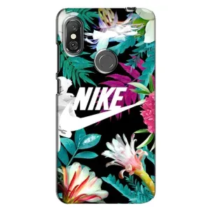Силіконовый Чохол на Xiaomi Redmi Note 6 Pro з картинкою НАЙК (Квітковий Nike)