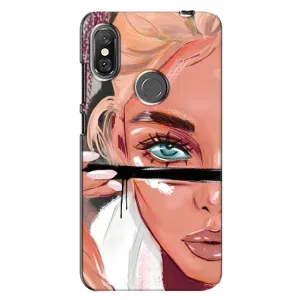 Силиконовый Чехол на Xiaomi Redmi Note 6 Pro с картинкой Стильных Девушек (Девушка и ресницы)