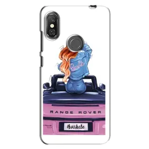 Силиконовый Чехол на Xiaomi Redmi Note 6 Pro с картинкой Стильных Девушек (Девушка на машине)