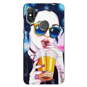 Чехол с картинкой Модные Девчонки Xiaomi Redmi Note 6 Pro (Девушка с коктейлем)