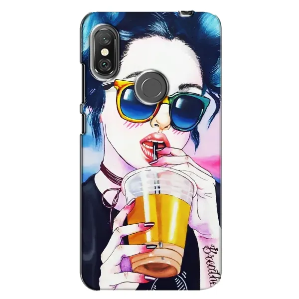 Чехол с рисунком «Девушка с коктейлем» для Xiaomi Redmi Note 6 Pro Чехол с рисунком «Девушка с коктейлем» для Xiaomi Redmi Note 6 Pro