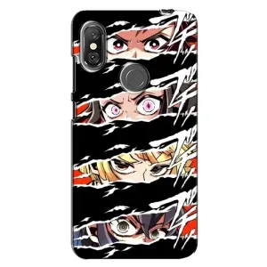Силиконовые чехлы с глазами Anime для Редми Нот 6 Про (Глаза на чорном)