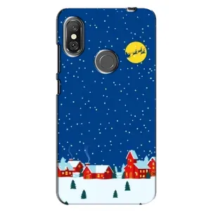 Силиконовый бампер на рождество для Xiaomi Redmi Note 6 Pro (Город в снегу)