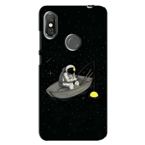 Силіконовый Чохол з принтом "Космонавти" на Xiaomi Redmi Note 6 Pro (Космонавт на рибалці)