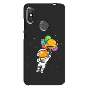 Силіконовый Чохол з принтом "Космонавти" на Xiaomi Redmi Note 6 Pro (Космонавт з кульками)