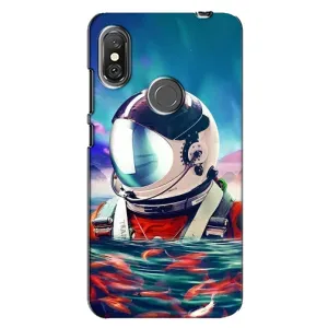 Силіконовый Чохол з принтом "Космонавти" на Xiaomi Redmi Note 6 Pro (Космонавт у воді)