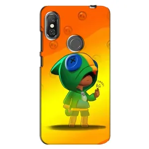 Чехол Бравл Старс для Xiaomi Redmi Note 6 Pro (LEON в кофте)
