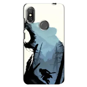 Силіконовий бампер з картинкою звірів для Xiaomi Redmi Note 6 Pro (Ведмідь та ліс)
