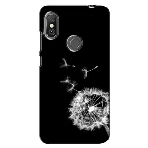 Силіконовий Чохол з кульбабками на Xiaomi Redmi Note 6 Pro (Кульбабка на чорному)