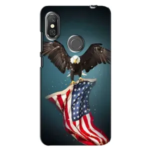 Чехол Флаг USA для Xiaomi Redmi Note 6 Pro (Орел и флаг)