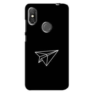 Чохол з картинками на чорному фоні для Xiaomi Redmi Note 6 Pro (Літак)