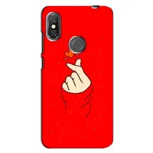 Чохол (Знак сердечка) для Xiaomi Redmi Note 6 Pro (Сердечко на червоному)