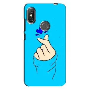 Чохол (Знак сердечка) для Xiaomi Redmi Note 6 Pro (Сердечко на синоьому)