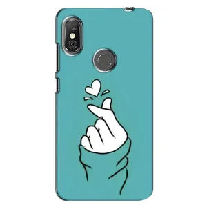 Чохол (Знак сердечка) для Xiaomi Redmi Note 6 Pro (Сердечко на бірюзовому)