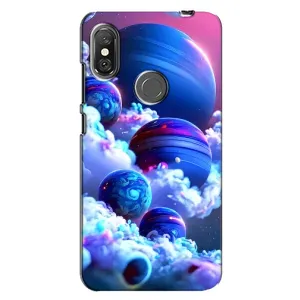 Чехлы КОСМОС для Xiaomi Redmi Note 6 Pro (Синие планеты)