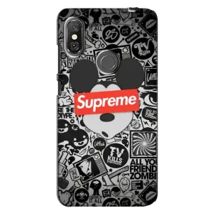 Чехол с Брендами одежды на Редми Нот 6 Про (Supreme Маус)