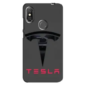 Силиконовый бампер с картинкой машины на Xiaomi Redmi Note 6 Pro (Logo TESLA)