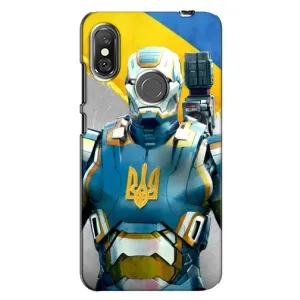 Силиконовый Чехол на Xiaomi Redmi Note 6 Pro (Я-Украина) (Украинский робокоп)