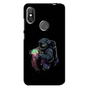 Силіконовый Чохол з принтом "Космонавти" на Xiaomi Redmi Note 6 Pro (В руках земля)