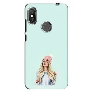 Силиконовый Чехол на Xiaomi Redmi Note 6 Pro с картинкой Стильных Девушек (В шапке)