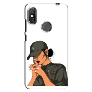 Силиконовый Чехол на Xiaomi Redmi Note 6 Pro с картинкой Стильных Девушек (В зеленом)