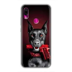 Чехол ДОБЕРМАН для Xiaomi Redmi Note 7 Pro (Доберман злой)