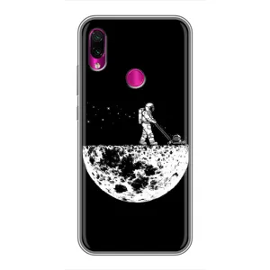 Силіконовый Чохол з принтом "Космонавти" на Xiaomi Redmi Note 7 Pro (Космонавт)