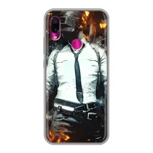 Силиконовый чехол с картинкой "Герой Pubg" на Xiaomi Redmi Note 7 Pro (Man Пубг)