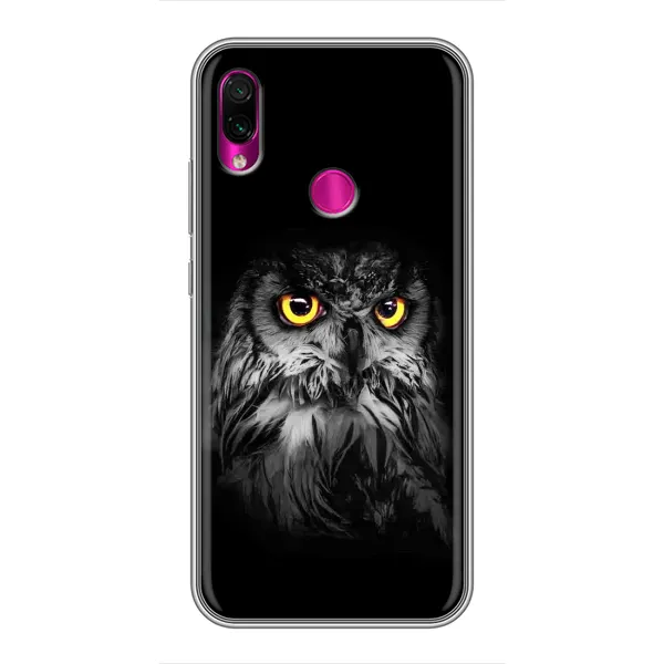 Чехол с рисунком «Сова на чёрном» для Xiaomi Redmi Note 7 Pro Чехол с рисунком «Сова на чёрном» для Xiaomi Redmi Note 7 Pro