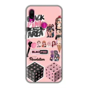 Чехлы с картинкой для Xiaomi Redmi Note 7 (BLACK PINK коллаж)
