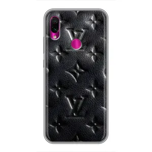 Текстурный Чехол Louis Vuitton для редми ноут 7 (Черный ЛВ)