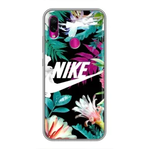 Силиконовый Чехол на Xiaomi Redmi Note 7 с картинкой Nike (Цветочный Nike)