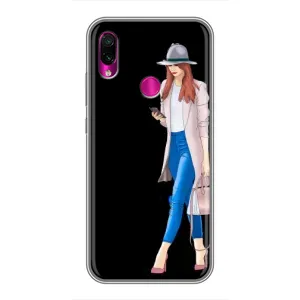 Чехол с картинкой Модные Девчонки Xiaomi Redmi Note 7 (Девушка со смартфоном)