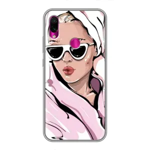 Чехол с картинкой Модные Девчонки Xiaomi Redmi Note 7 (Девушка в халате)