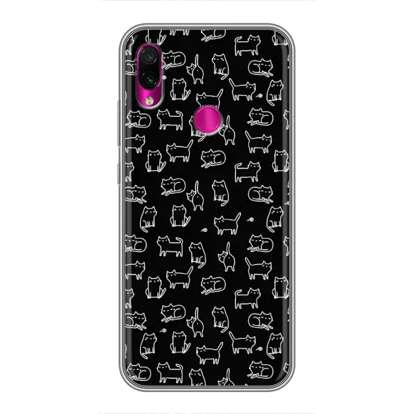 Чехол с рисунком «Котики на черном» для Xiaomi Redmi Note 7 Чехол с рисунком «Котики на черном» для Xiaomi Redmi Note 7
