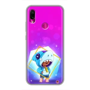 Чехол Бравл Старс для Xiaomi Redmi Note 7 (Леон в костюме Акулы)