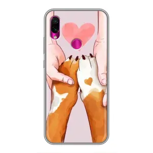 Чехол (ТПУ) Милые собачки для Xiaomi Redmi Note 7 (Любовь к собакам)