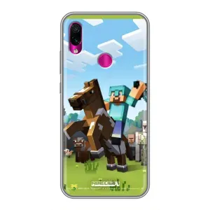 Чехлы для Xiaomi Redmi Note 7 (Персонажи Майн Крафт) (На коне)