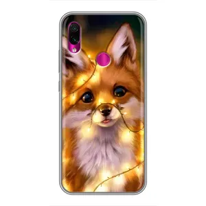 Чехол с Лисичкой для Xiaomi Redmi Note 7 (Новогодний лисенок)