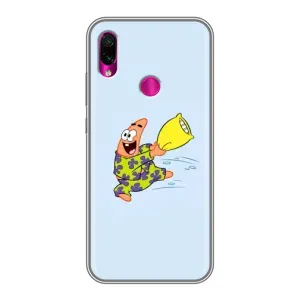 Чехлы с Патриком на Xiaomi Redmi Note 7 (Патрик с подушкой)