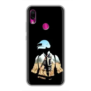 Силиконовый чехол с картинкой "Герой Pubg" на Xiaomi Redmi Note 7 (Пубг мен)